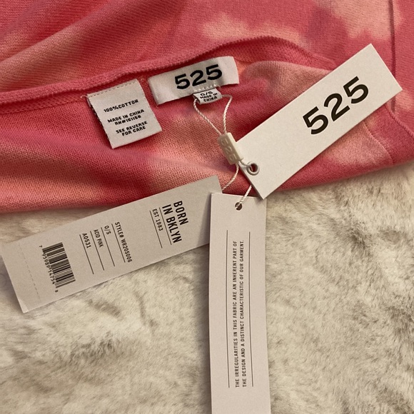 525 America pink cotton scarf, cloud print - Picture 3 of 3